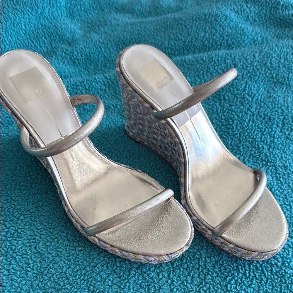 Elegant Dolce Vita Gold Wedge Sandals . Worn once. Size 9.5 Very cute & comfy!